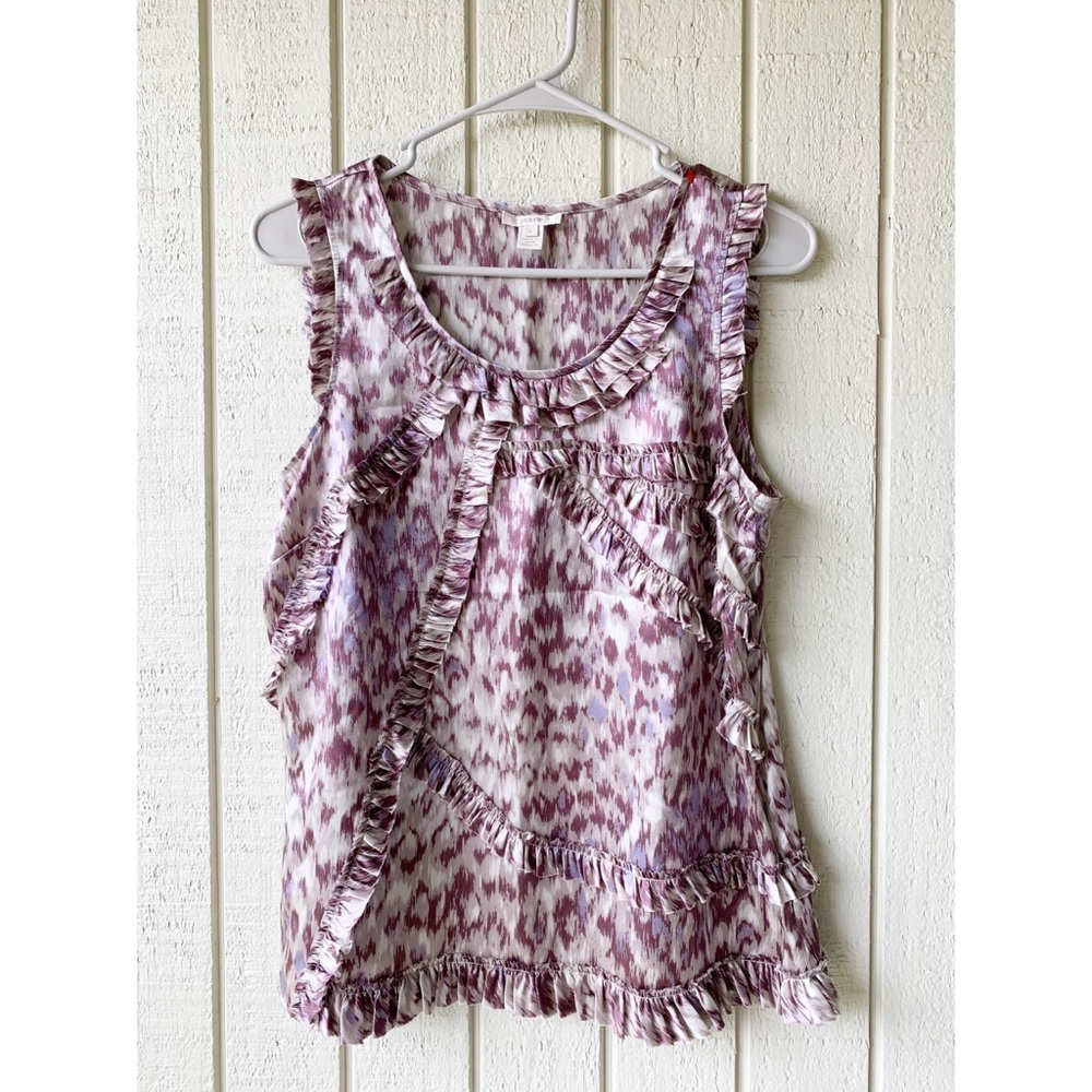 JCrew Silk Ruffle tank top size 6
